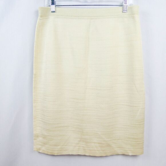 Escada Dresses & Skirts - Escada Margaretha Ley Knee Length Pencil Skirt Sz L‎ Ivory Champagne Gold Knit